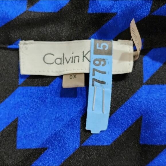 Calvin Klein blue and black Buffalo plaid button down Military shirt plus sz 0X - Picture 6 of 7